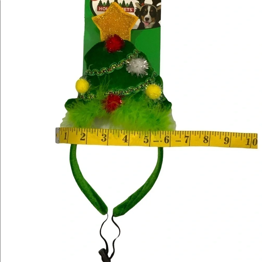 SPOT Dog Christmas Headband Holiday Hat Adjustable Festive Tree Medium / Large